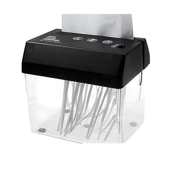 Bærbar elektrisk papirstrimmer USB batteridrevet strimmelkutter dokument papirkvern kontor --(WR)[C]