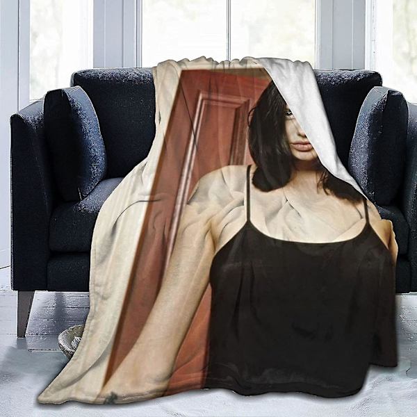 Angelina Jolie Filt Ultrablød flanelstæppe 3d-print Fluffy plysstæppe Sengdekoration Sengetæppe til stueværelse Soveværelsesindretning (3 størrelser 80x60in 200x150cm