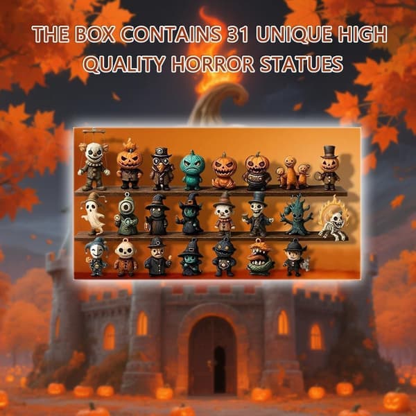 Halloween Horror Countdown Box med 31 Figurer og Dekorationer-FA-