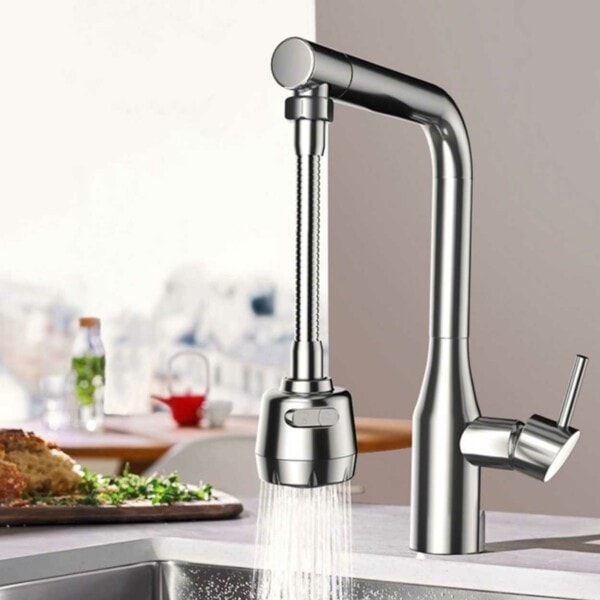 Kranmunstycke med Dusch - Kökskran Adapter ABS silver