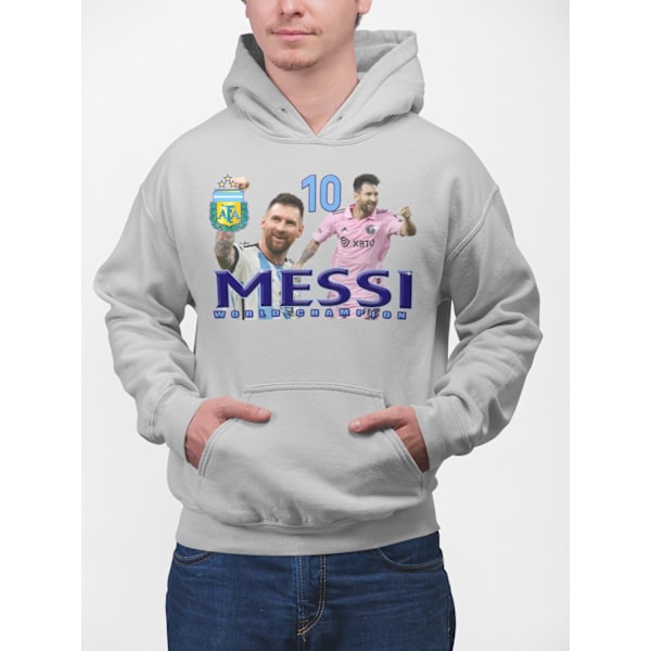 Messi Hettejakke Ask Hoodie Argentina Miami Grå Grey 128cl 7-8år