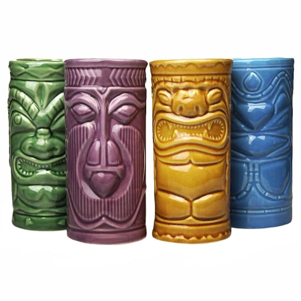 4x Keramiikkikupit - Tiki multicolor 1473