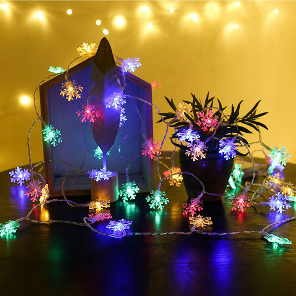 3 meter julbelysning 20 LED snöflinga ljusslingor ljus