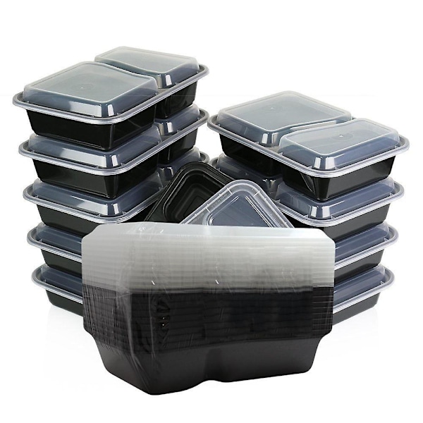 Kabalo 10-pack Premium 2-facks Stapelbara Mikrovågsugns Vänliga Återanvändbara Matlådor Matbehållare Måltidsförberedelse
