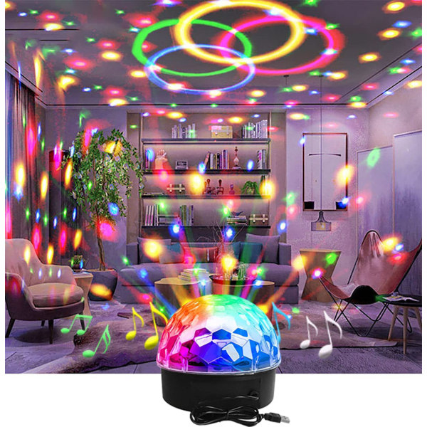 Discolys Partyprojektor LED-partylys med fjernkontroll