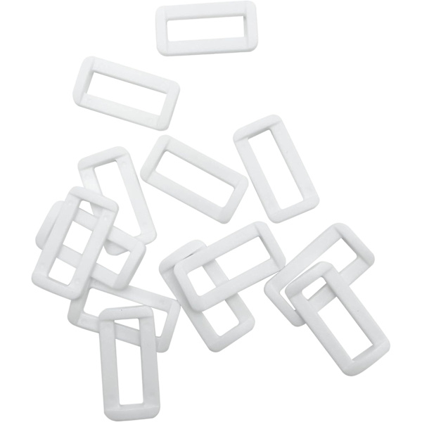 Rektangulärt plast D-spänne för band, 3/4\", 1\", 1-1/2\", 2\", 50 st