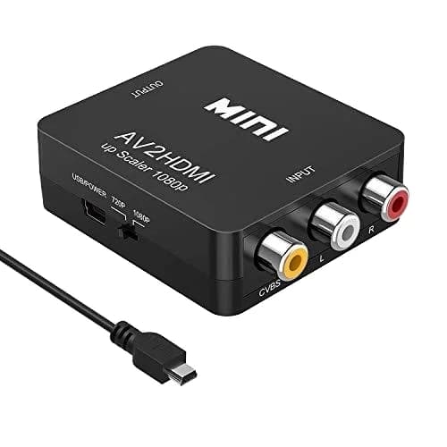 RCA til HDMI-konverteradapter, analog til digital 1080p video, sort-FA-