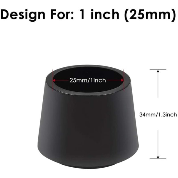 20x Stolspids Indvendig Diameter 25mm Gummi Stol Benbeskyttere Blå