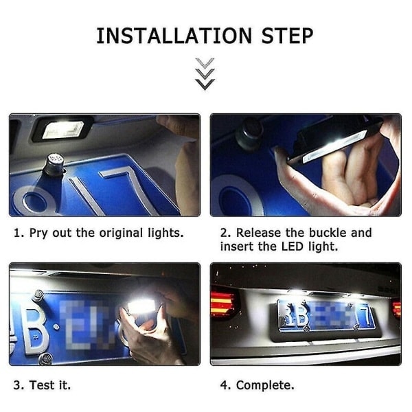 1 par LED-registreringskyltlampor för Volvo C70 S40 S60 S80 V50 V60 V70 Xc60 Xc70 Xc90 - WELLNGS