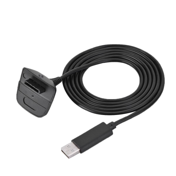 För Microsoft för Xbox 360 trådlös handkontroll USB laddare Snabbladdningskabel (svart)
