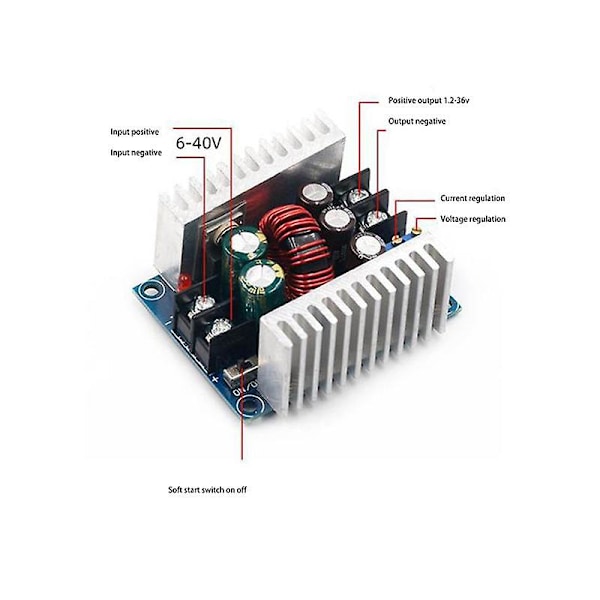 300W 20A DC-DC säädettävä muunninmoduuli Vakiovirta jännitteensäädin Teho