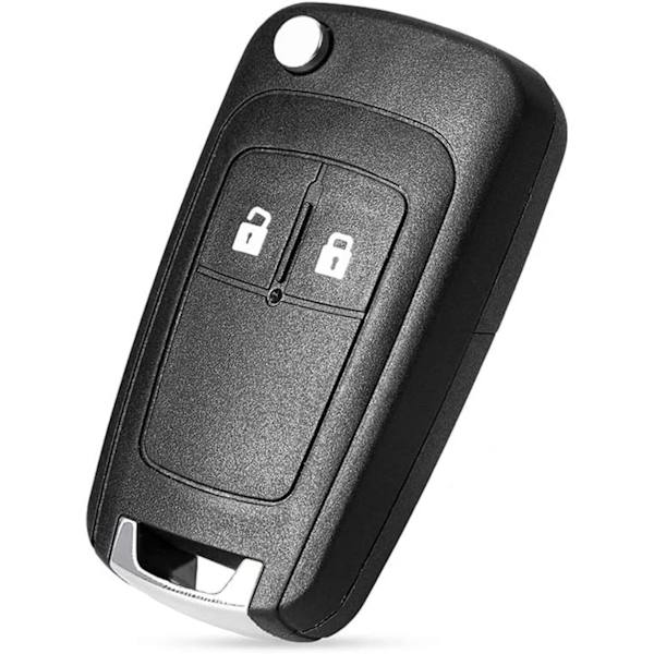2-knapps fjernkontroll bilnøkkelveske erstatningsbrikke kompatibel med Vauxhall Opel Astra Insignia Vectra Zafira Meriva Mokka nøkkelskall (med blad 2 knappar (1 st)