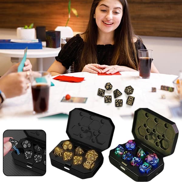 LED-noppasetti D&D ladattava, langaton valaiseva noppasetti DND D-FA-