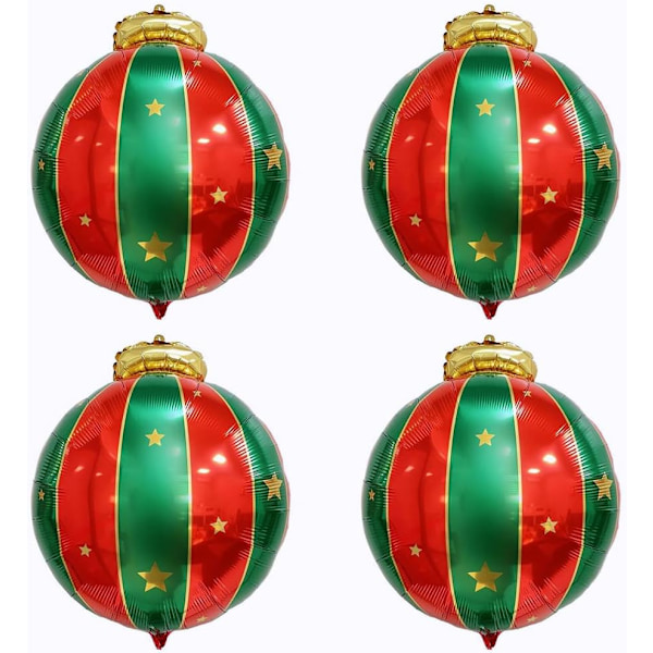 4 julhängande bollar stora julballonger Aluminiumfolie
