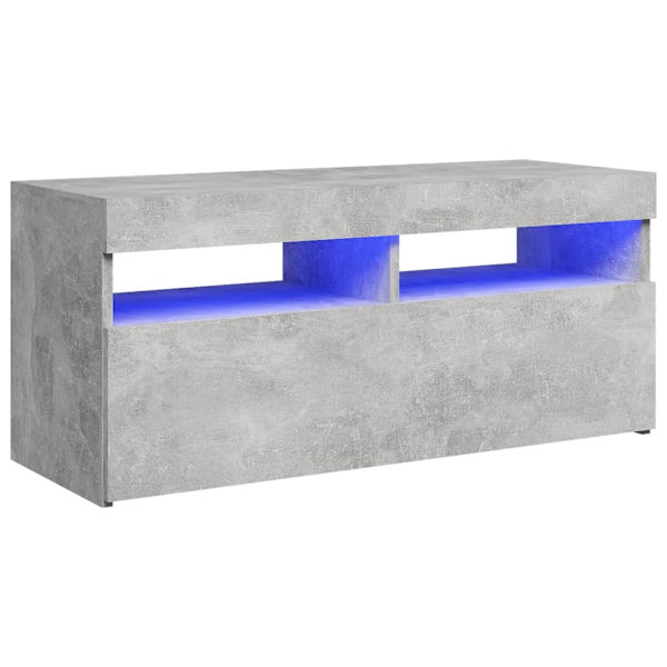 vidaXL TV-stativ med LED-belysning beton grå 90x35x40 cm gray 19420