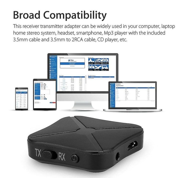 2-i-1 Bluetooth-sender-modtager Trådløs adapter TV Stereolyd