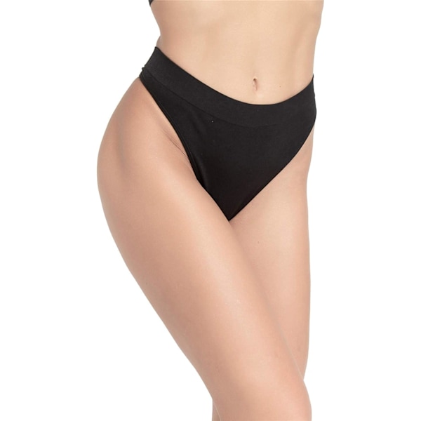Damunderkläder, Andningsbara, Sömlösa Trosor, Utan Sömmar, Svart, 6-pack XL Black 6 Pack