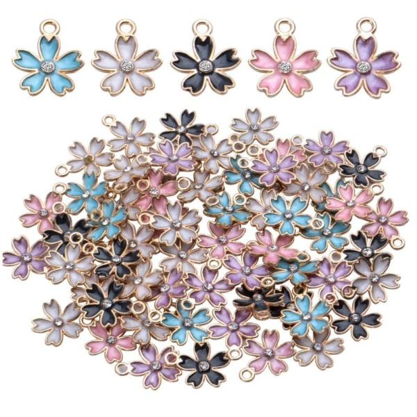 50 st körsbärsblomma hänge körsbärsblomma charms legering växter