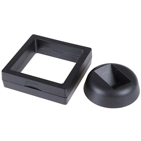 70*70 mm svart 3D flytande smycken mynt display ram hållare box Svart One Size Black