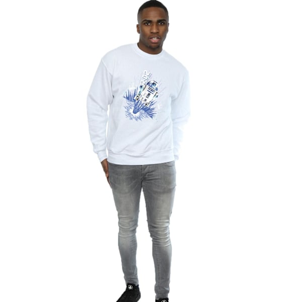 Star Wars R2-D2 Blast Off Sweatshirt til mænd 3XL Hvid White 3XL