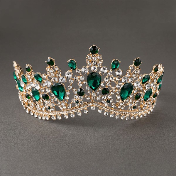 Smaragd Bryllups Tiara til Kvinder, Brud Krone Prinsesse Tiara Hoved
