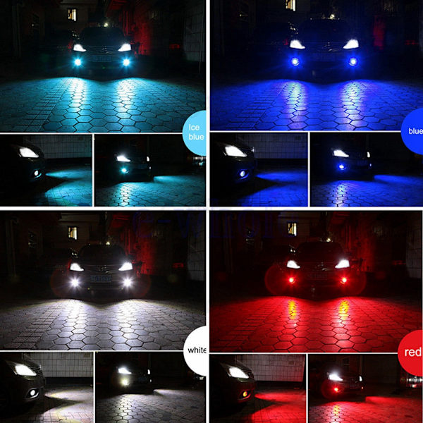 2st 5050 RGB Trådlös kontroll H11 27 LED-bil DRL-dimljus