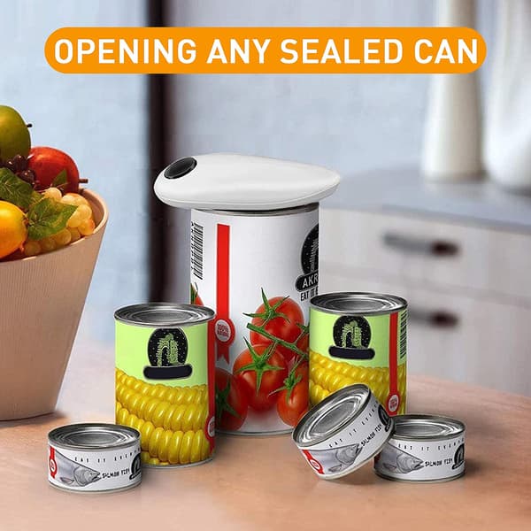 Electric Can Opener, Lid Without Sharp Edges, OneTouch Automatic Can Opener for Seniors, Kitchen Appliance-FA-