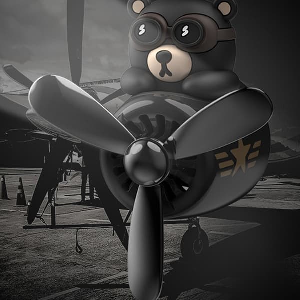 Björn Pilot Bil Luftfräschare Roterande Propeller Utlopp Doft-FA5- Black