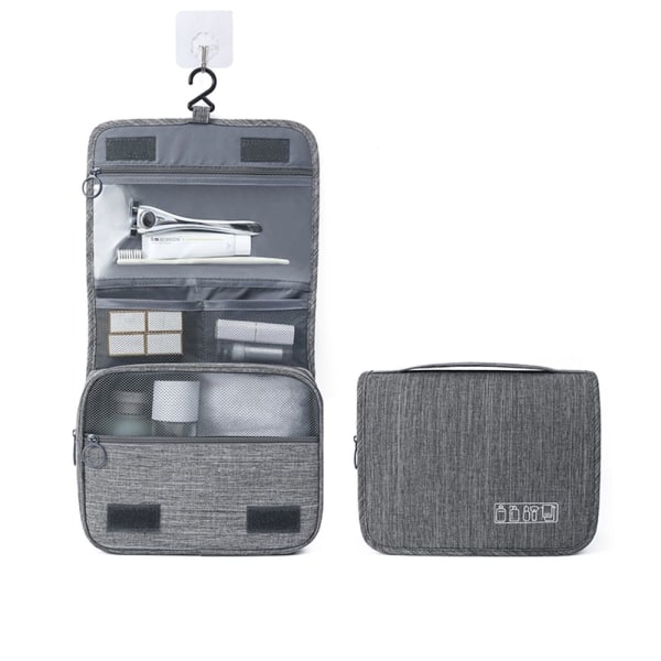 Reise-necessär Kosmetisk arrangør GRÅ Grey