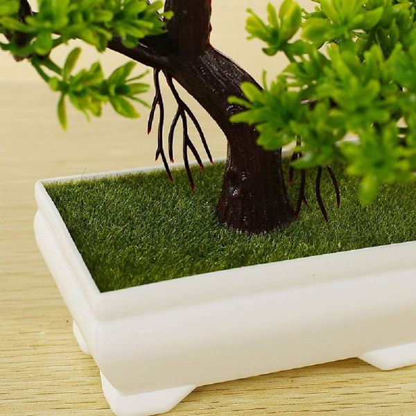 Bonsai konstgjord växt, konstgjord bonsaiträd, tall plast för kontor/fönsterbräda/gård