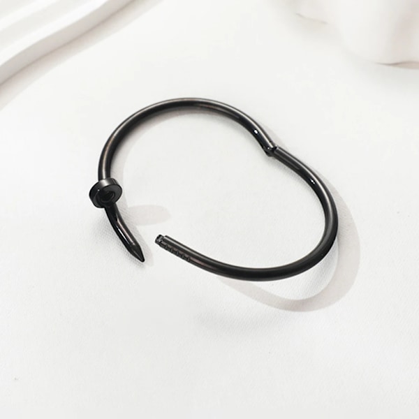Armband i rostfritt stål, guld och silver, massiv metallisk manschett, ny design, nagelmode, kvinnor, tonåringar, flickor, armband, smycken Black