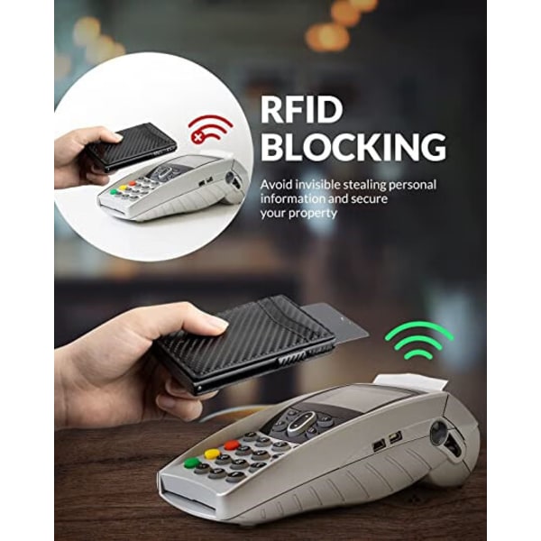 Kreditkortshållare i Läder med RFID-Blockering - Automatisk Visitkortshållare för Kort och Sedlar
