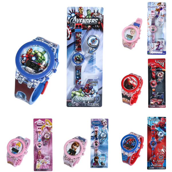 3D Glow Up Digitalklockor Spiderman Avengers Frozen Paw Patrol Avenger