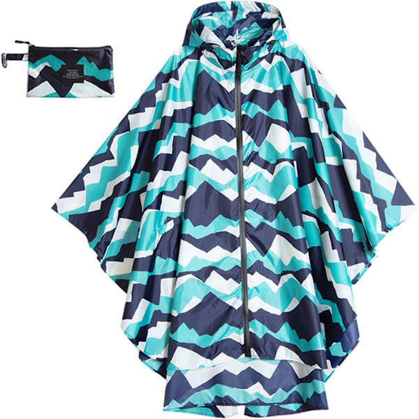 Vanntett regnponcho for kvinner - Nødregnfrakk med hette for utendørs fritid, festivaler, camping og fotturer