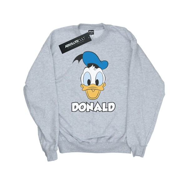 Disney Dam/Kvinnor Kalle Anka Ansikte Bomullströja L Heath Heather Grey Heather Grey L