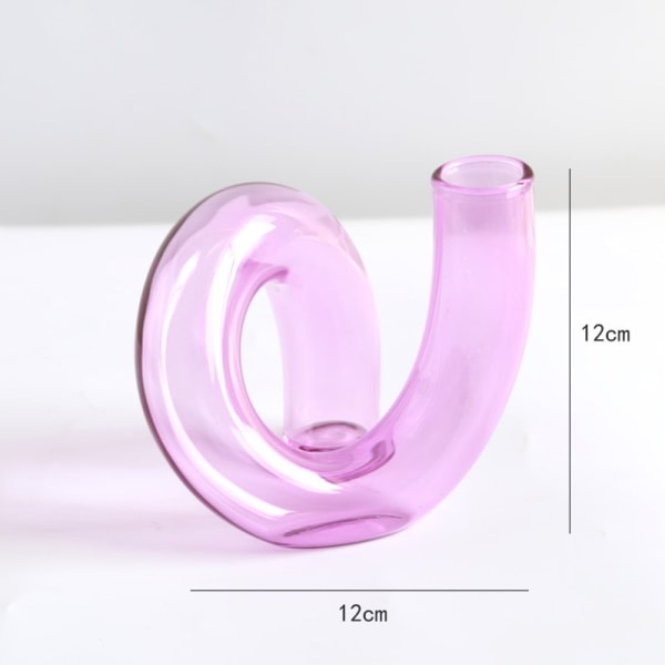 Twist Tubular Vas för heminredning, moderna abstrakta vaser för heminredning, nordisk minimalistisk inredning rosa