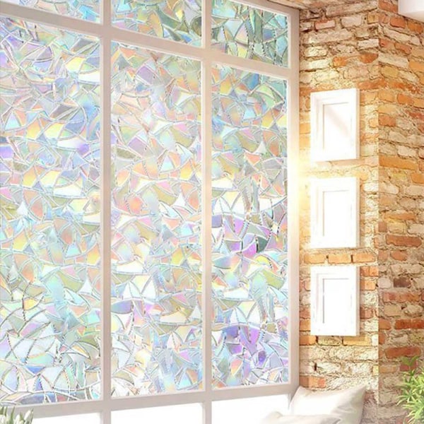 Iridescent 3D-fönsterfilm Sekretess Statisk glasdekor