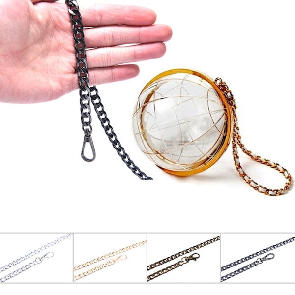 DIY Taske Rem Kæde Pung Håndtag Pung Rem Kæde Udskiftning B Silver
