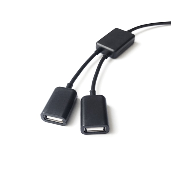 USB-splitter Y-kabel USB 1 hane till 2 hona förlängningssladdkontakt Dubbel USB-port Extender Hub Dataladdare Adapter
