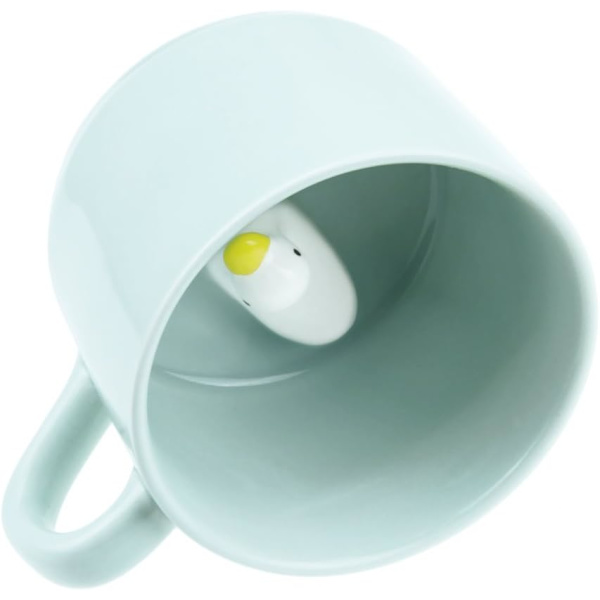 3D tecknad anka kaffekopp mjölk te söt keramisk mugg med sked