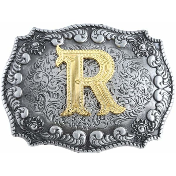 Men's Western Belt Buckle Letter Denim Belt Buckle with Cloud