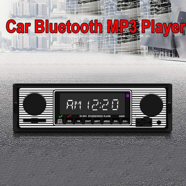 Älykäs Bluetooth-soitin Retro MP3 FM Auton lisävaruste