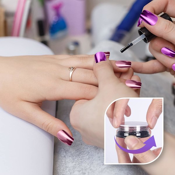 16 burkar krom nagelpulver nagelkonst glitter dekoration metallisk spegeleffekt holografisk aurora kameleont pigmentpulver 1g/burk pärla