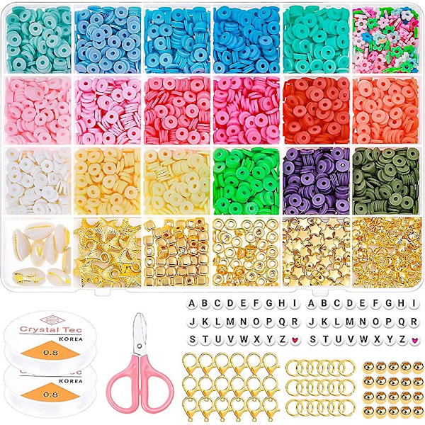 Lera Pärlor För Armband Tillverkning Kit, 5080 Pcs Acsergery Present Platta Pärlor För