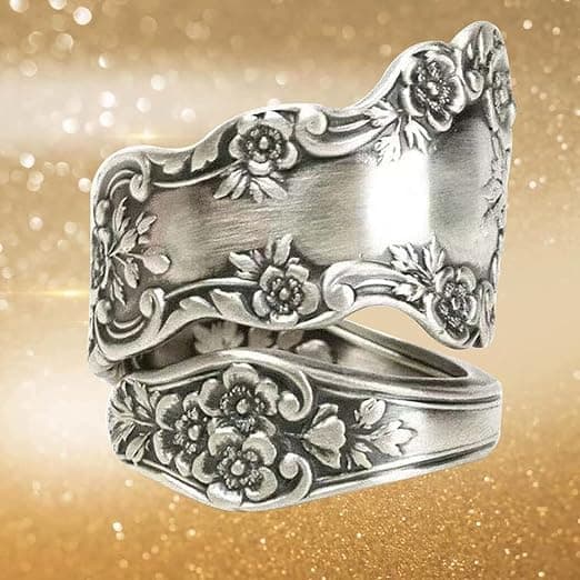 925 Sterling Sølv Justerbar Lagdelt Kjede Ring, Festlige Ringer For Kvinner (Skedslev)