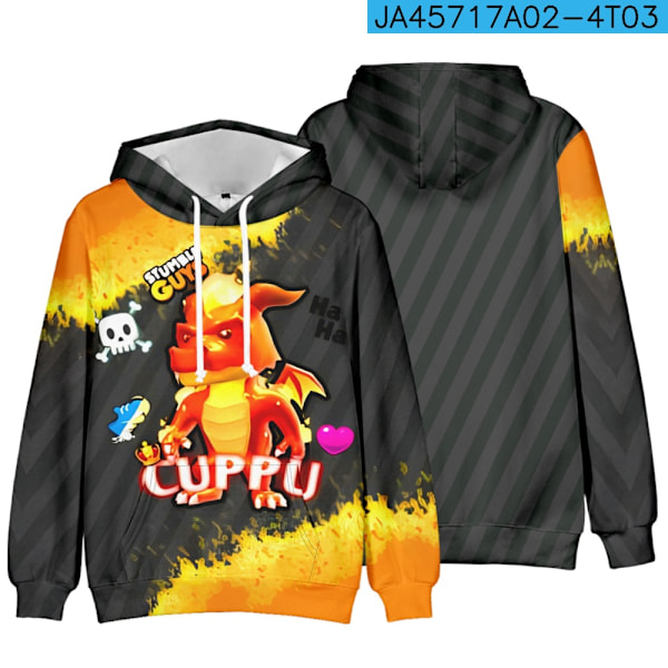 Stumble Guys 3D Print Hoodie Barnkappa Hoodie Yttertøj 21 S 21