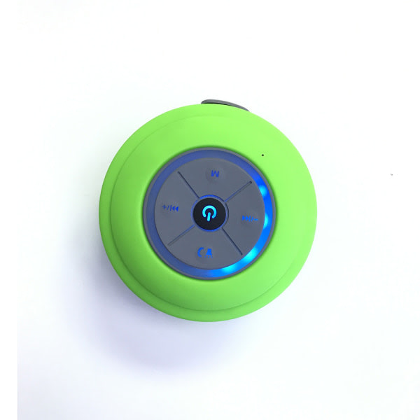 Rainbow Led Bluetooth duschhögtalare med FM-radio och stark sugkopp, Ipx5 bärbar vattentät högtalare green