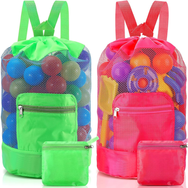 2pcs Large Mesh Beach Bag, for Beach Pool Outdoor Activities, To