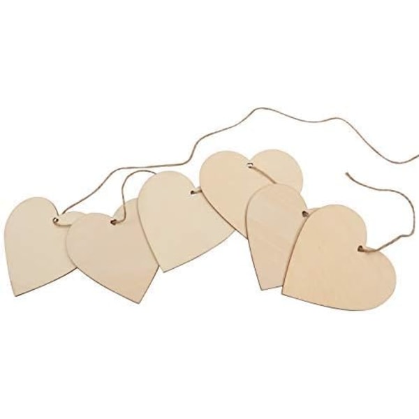 Hjerteformet trepynt (50 stk) Tredekorasjon lite hjerte 8 cm