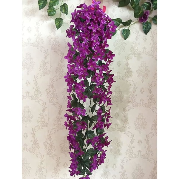 Kronblad hängande konstgjorda blåregn hängande heminredning purple
